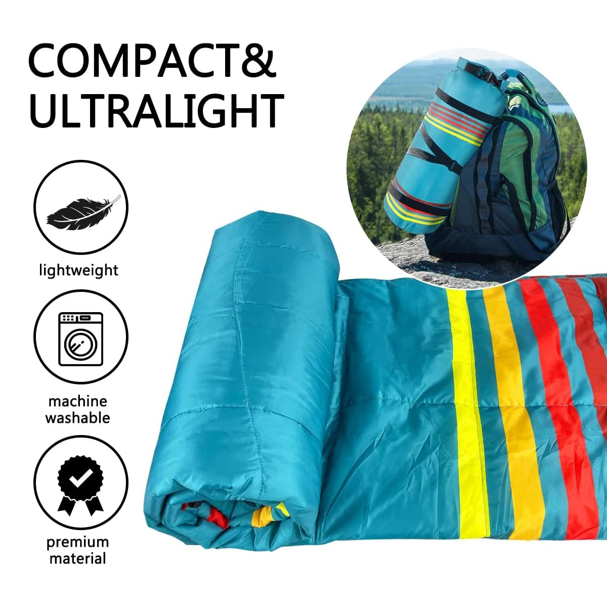 Portable Waterproof Fluffy Camping Picnic Blanket With Bag