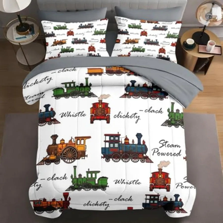 Mid Century Modern Comforter Set With Sun Leaf Pattern