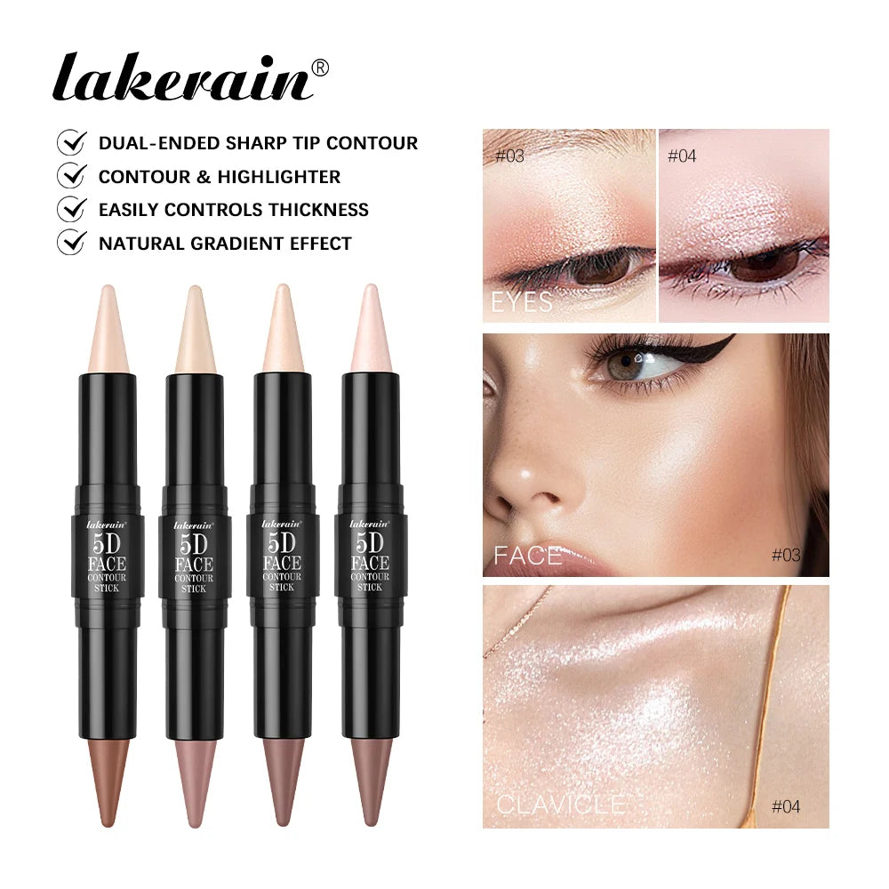 Lakerain Dual Ended Waterproof Contour And Highlighter Stick Pen