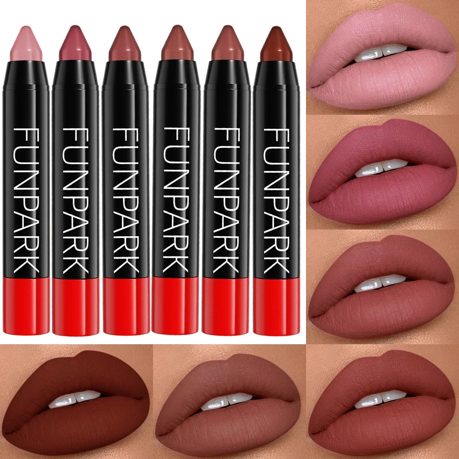 FUNPARK Waterproof Matte Lip Liner and Lipstick Makeup Set