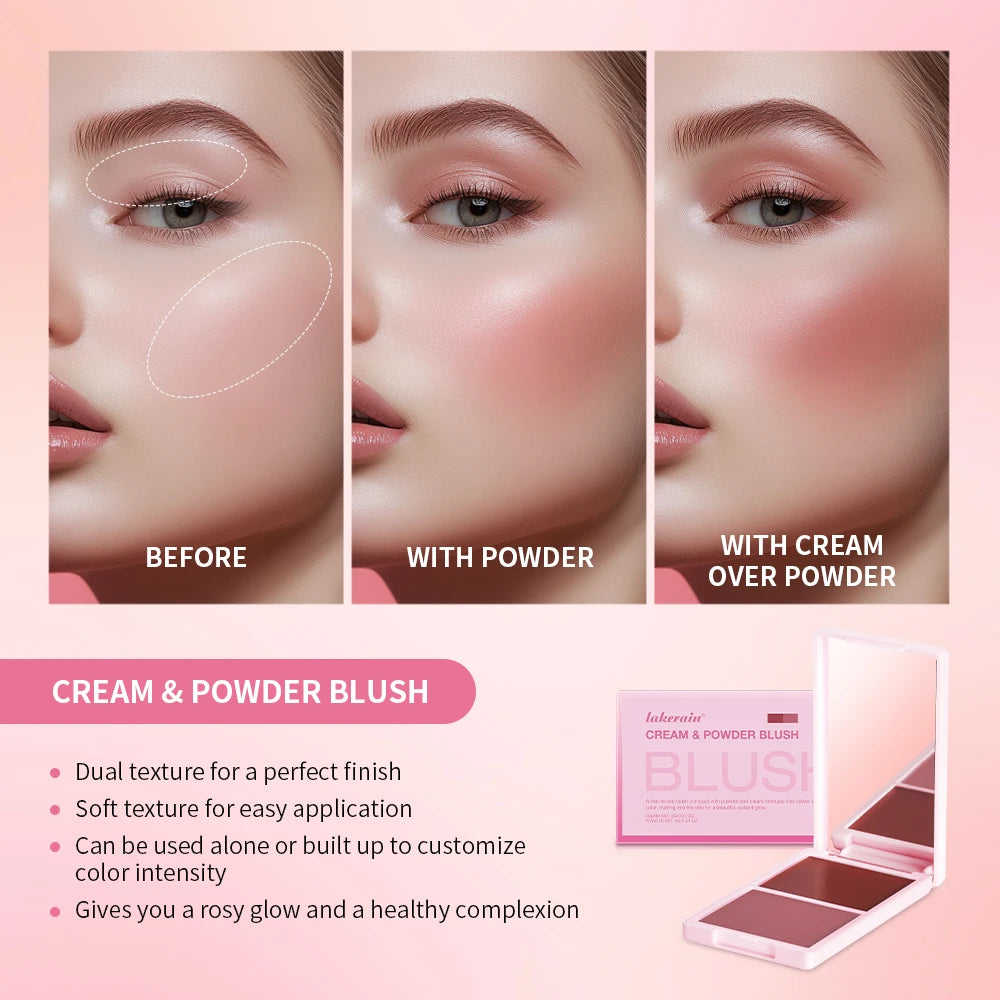 Lakerain Long Lasting Highly Pigmented Cream Powder Blush