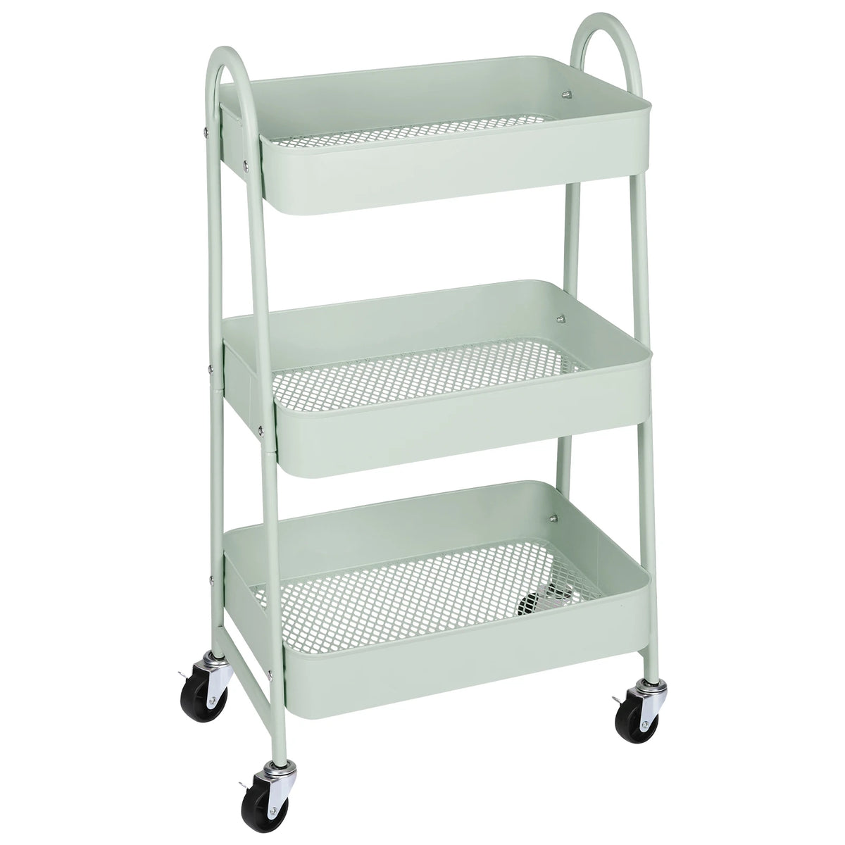 Jhk Metal Rolling Storage Cart With Lockable Swivel Wheels