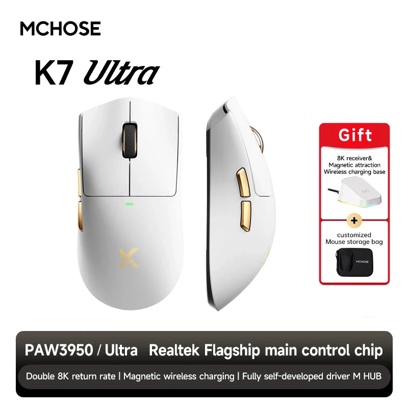 MCHOSE K7 Ultra 8K Polling Rate Wireless Gaming Mouse