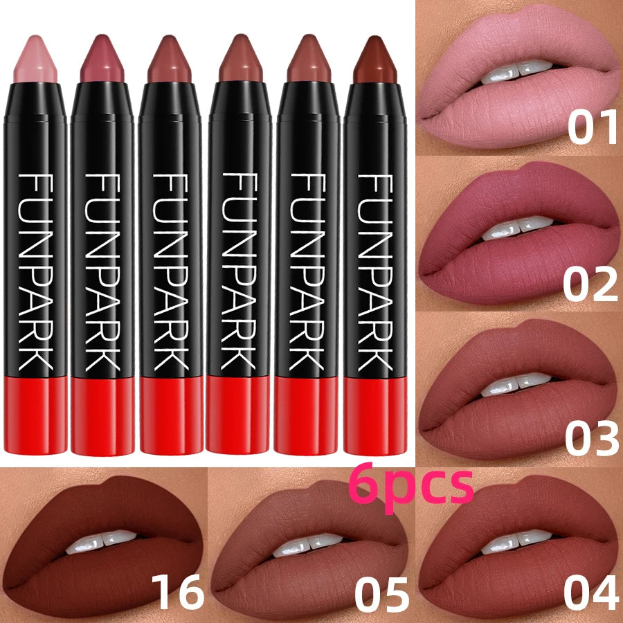 FUNPARK Waterproof Matte Lip Liner and Lipstick Makeup Set