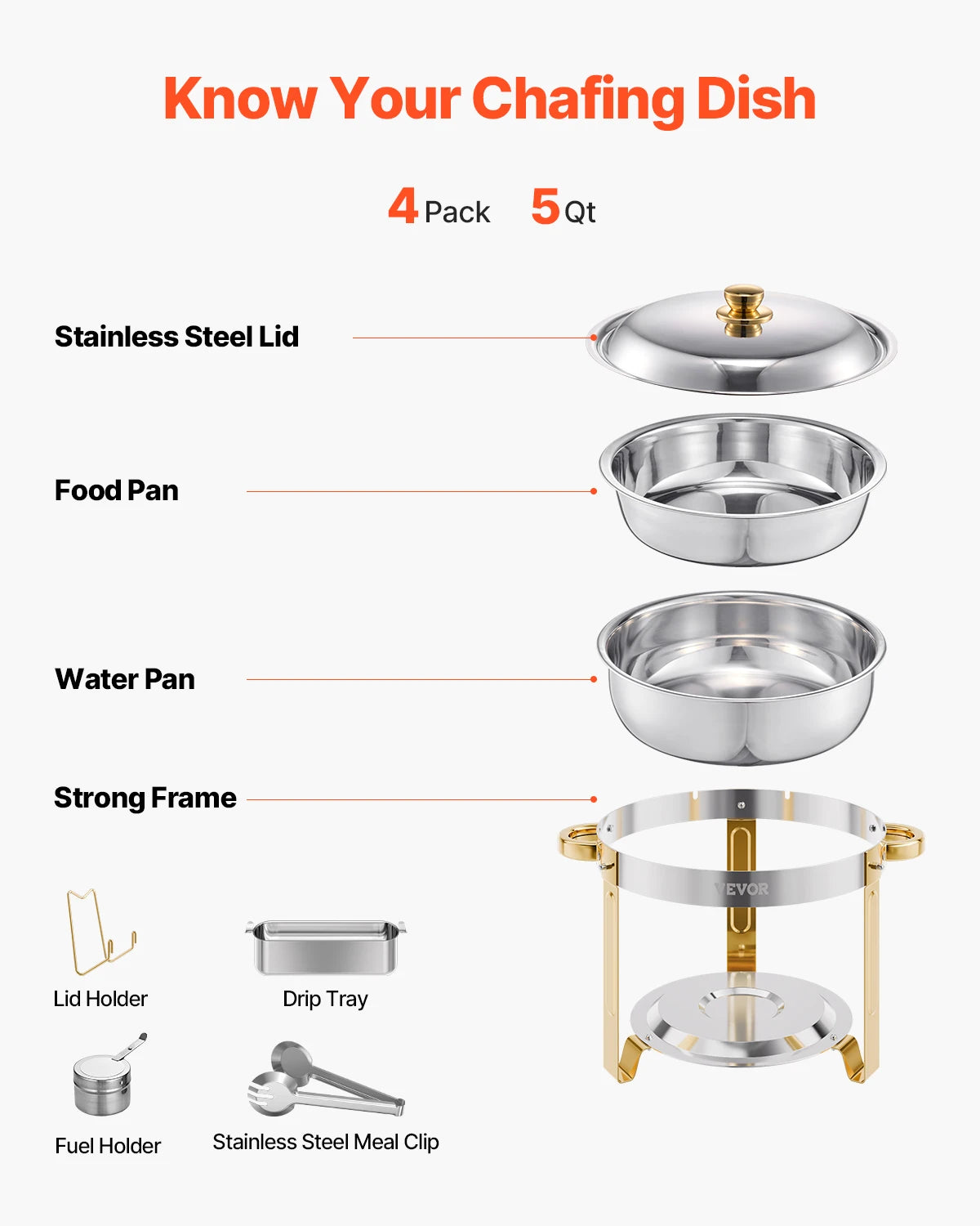 SucceBuy Stainless Steel Chafing Dish Buffet Catering Warmer Set