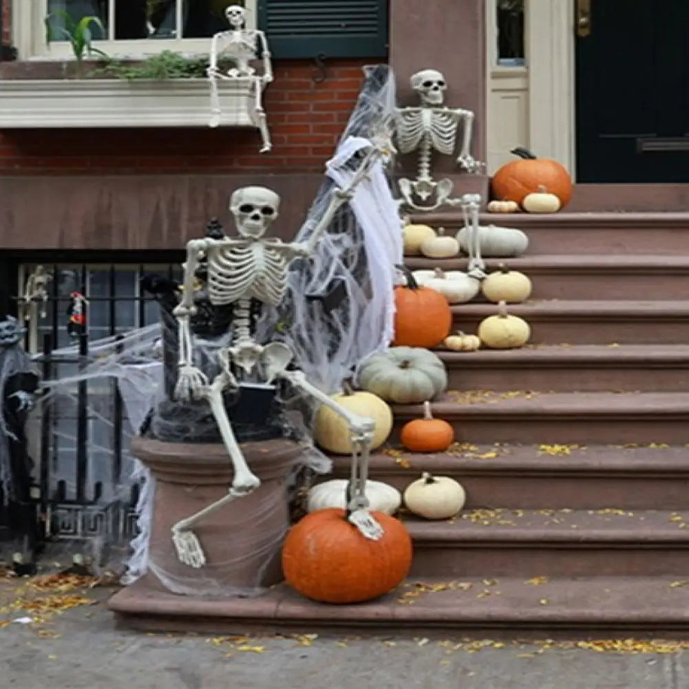 Poseable Plastic Skeleton Prop For Halloween Party Decoration