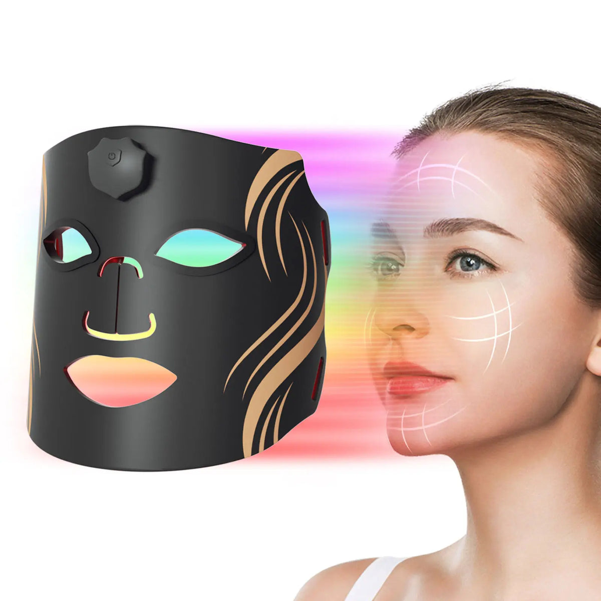 UBilli Silicone LED Facial Mask Seven Color Light Therapy For Skin