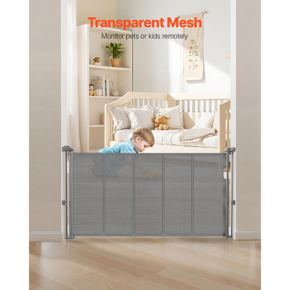 SucceBuy Retractable Baby Gate With Safe Locking Design