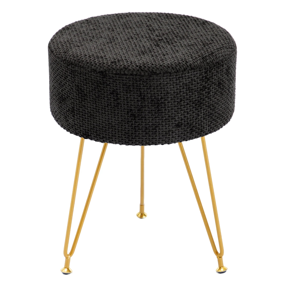 JHK Velvet Ottoman Footrest Stool for Living Room Vanity