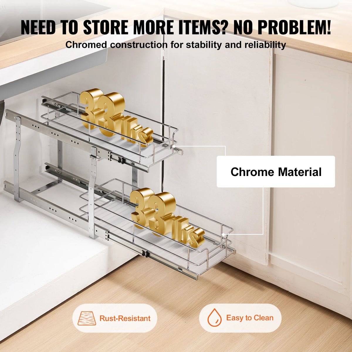Heavy Duty Pull Out Kitchen Cabinet Organizer Storage Drawer