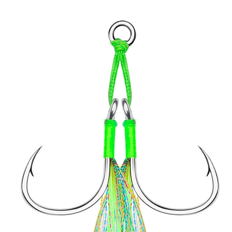 Heavy Duty Double Jig Assist Hooks For Saltwater Jigging
