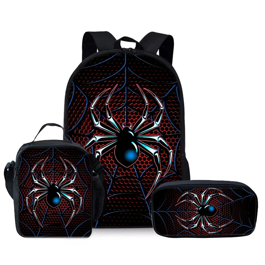 3D Spider Cartoon School Backpack For Kids And Children