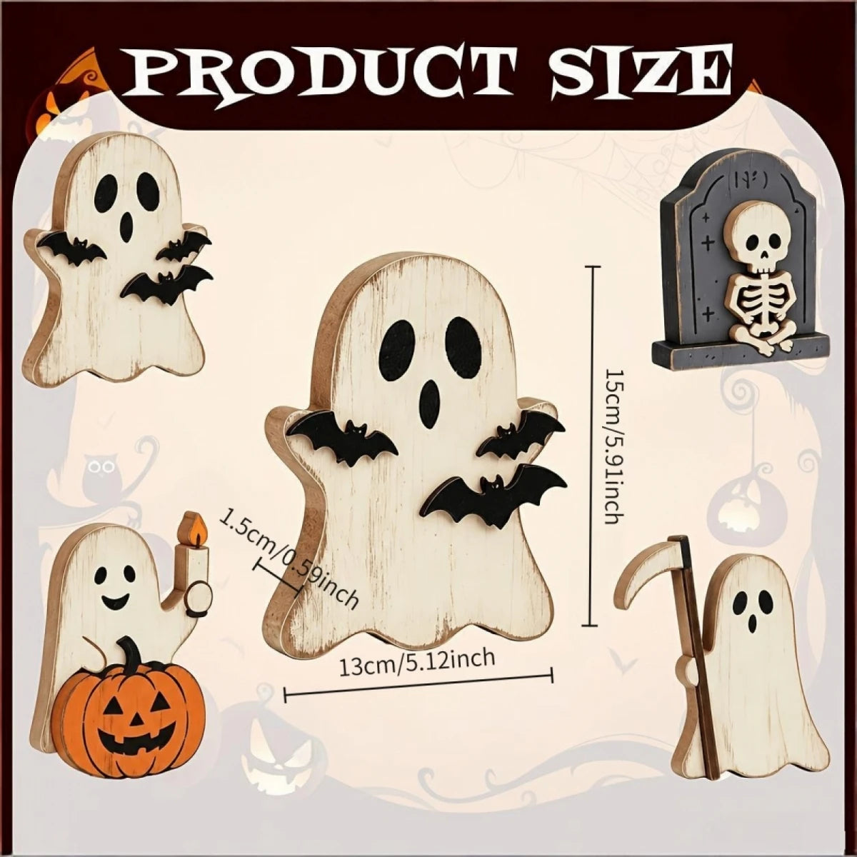 Halloween Ghost Tiered Tray Spooky Home Decor Accessories