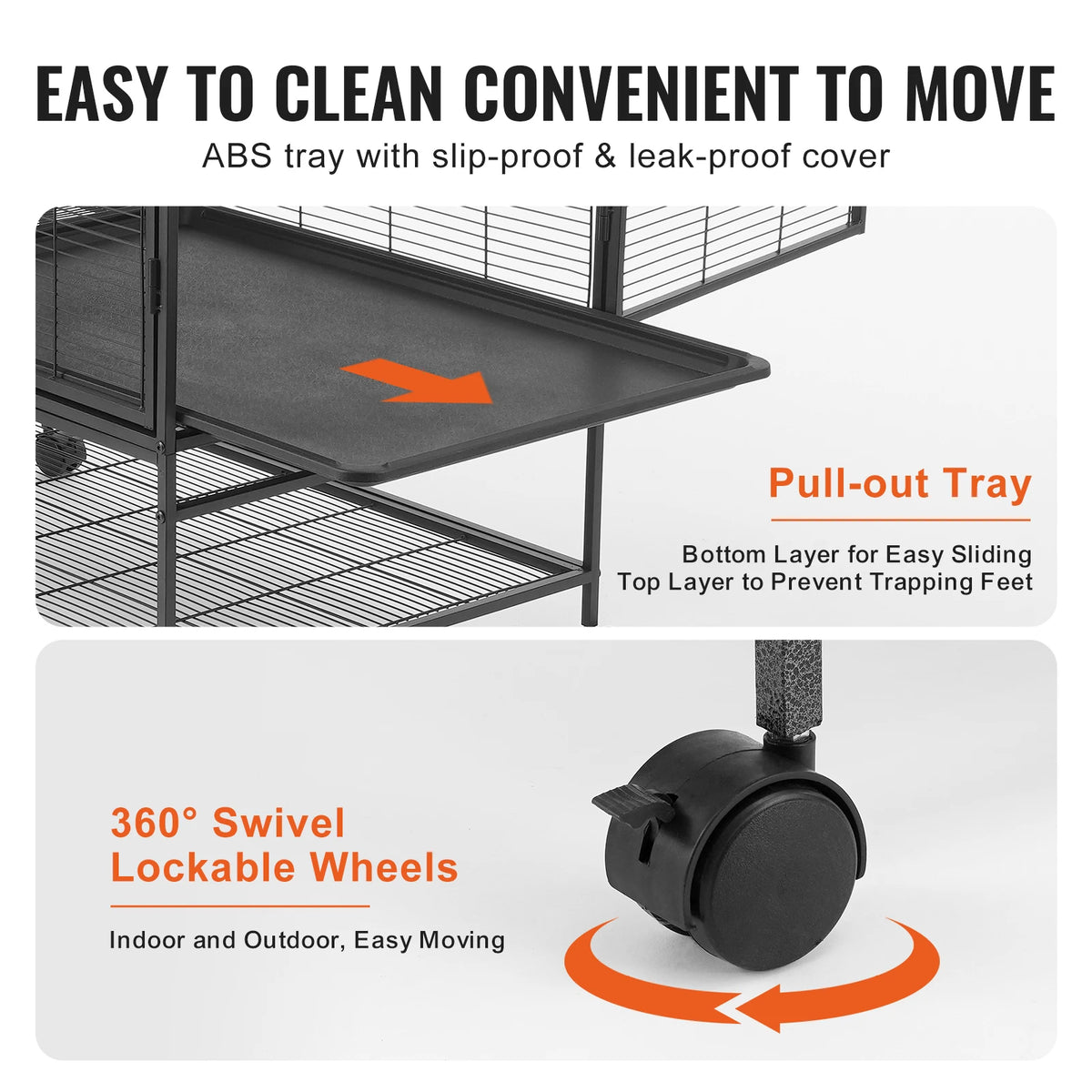 SucceBuy Rolling Metal 4 Tier Ferret Hamster Chinchilla Cage