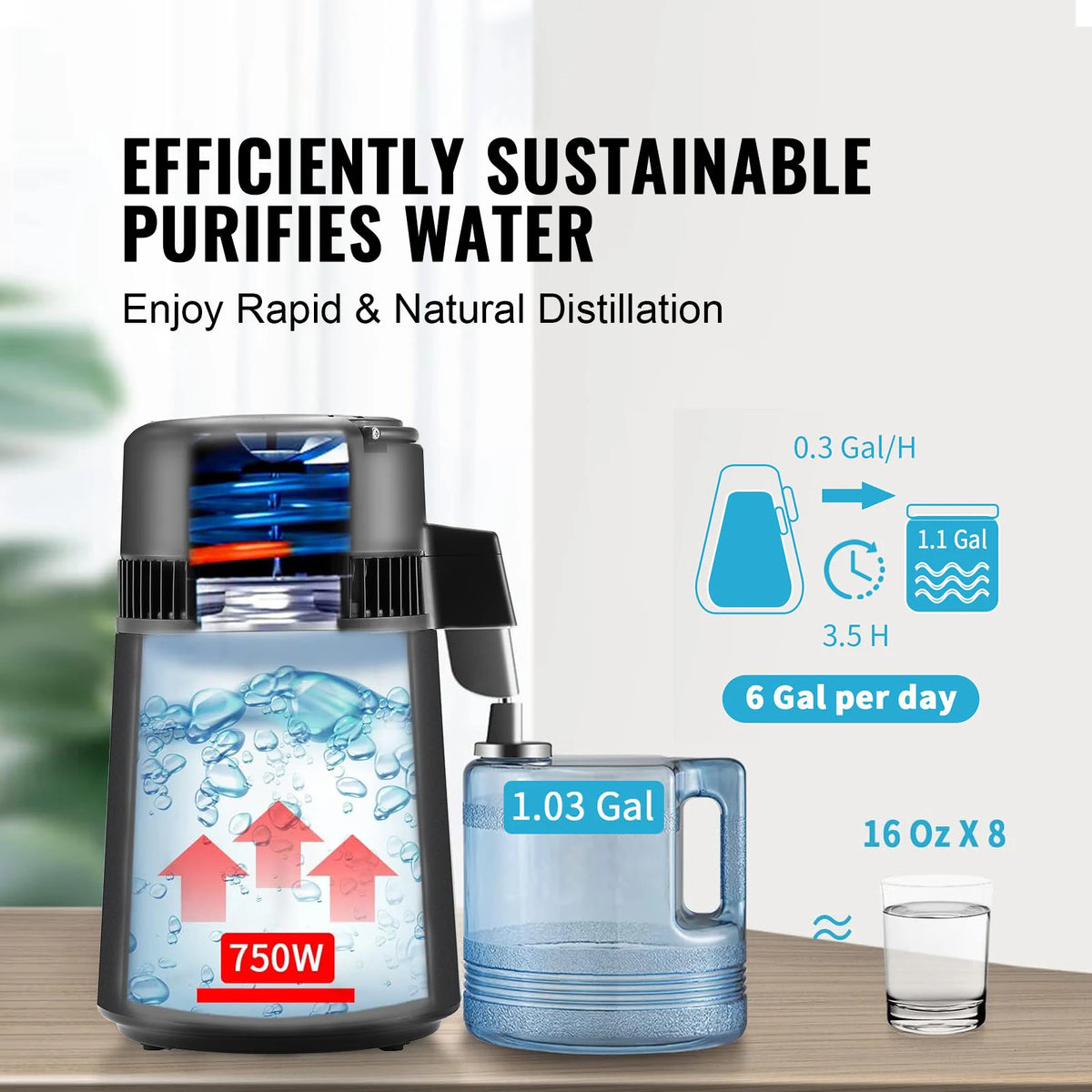 SucceBuy Countertop Water Distiller And Pure Water Purifier