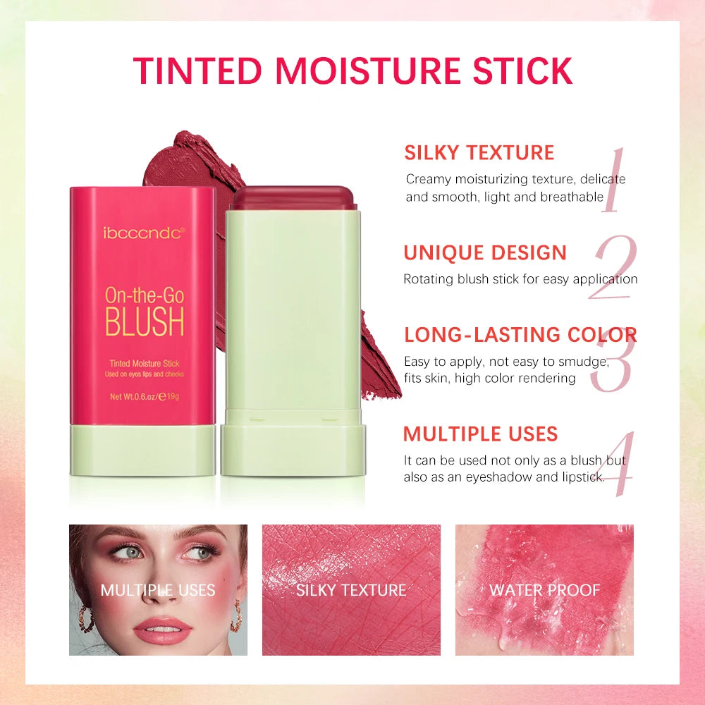 Ibcccndc Multi Use Cream Blush Stick For Lips Eyes Cheeks