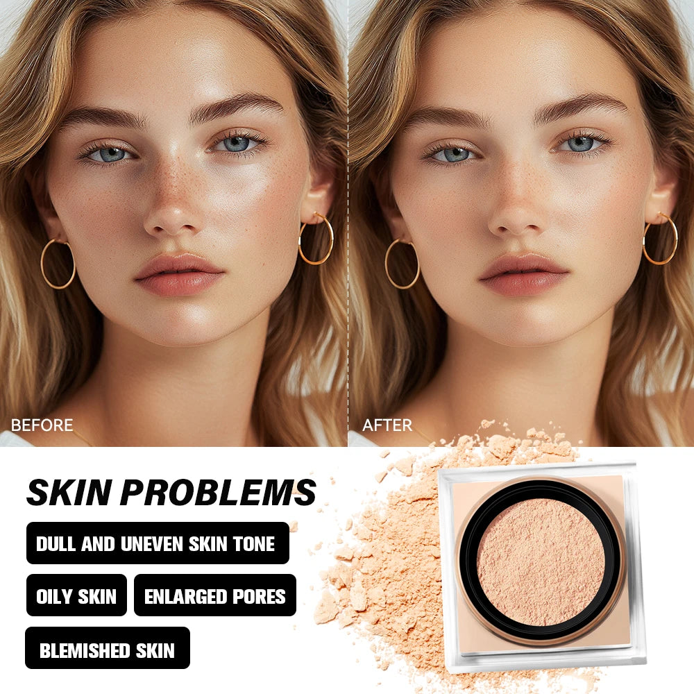 Lakerain Loose Baking Setting Powder Mattifying Waterproof Face Makeup