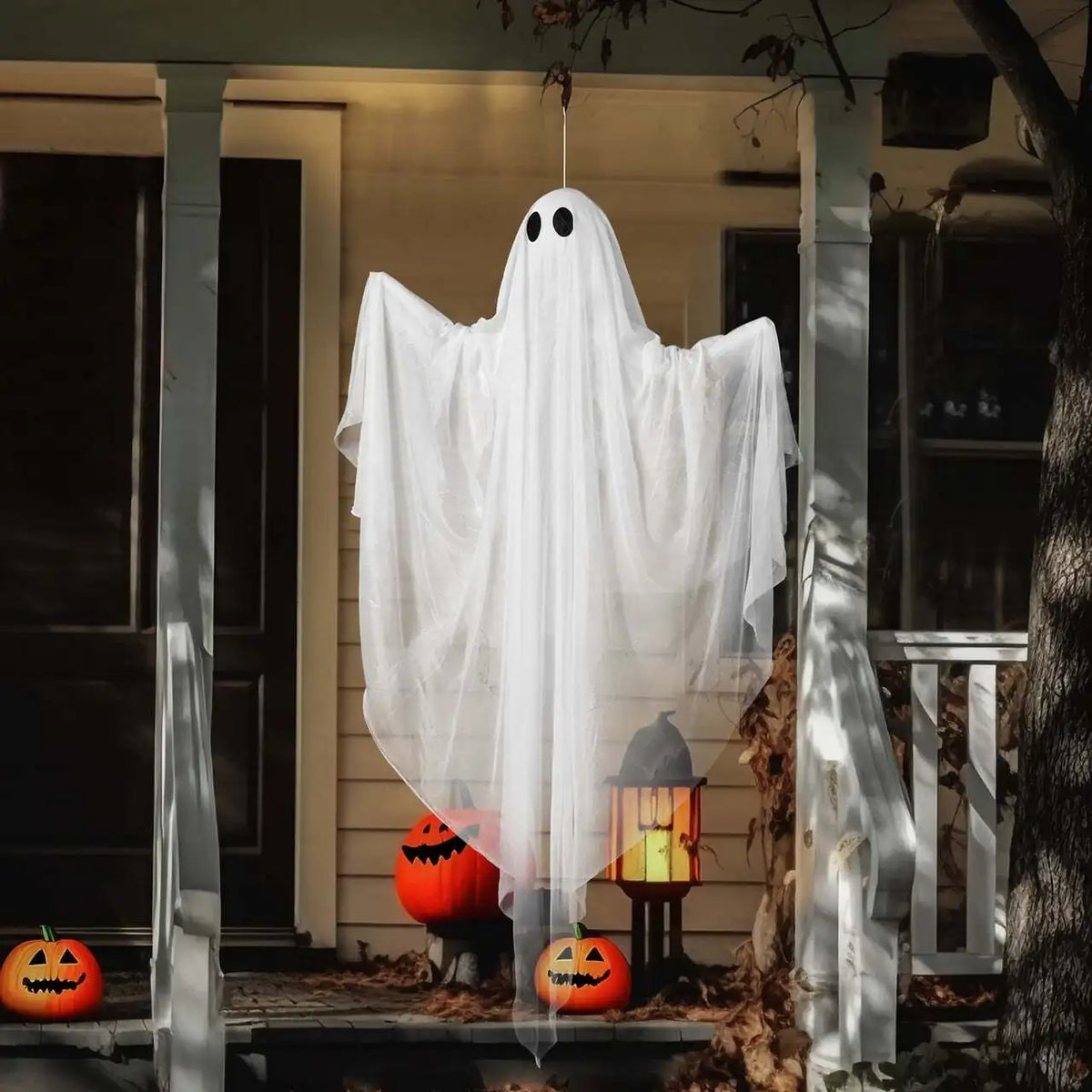Halloween Outdoor Hanging Ghost Decoration With Spooky LED Lights