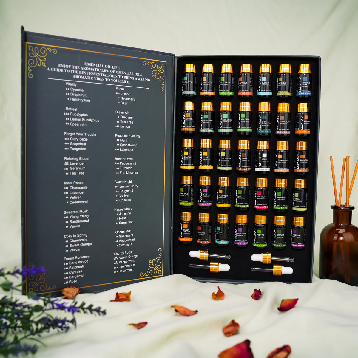 MAYJAM 35 Essential Oils Aromatherapy Collection Gift Set