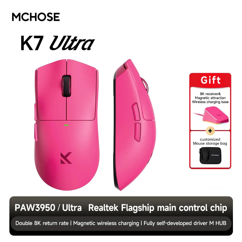 MCHOSE K7 Ultra 8K Polling Rate Wireless Gaming Mouse