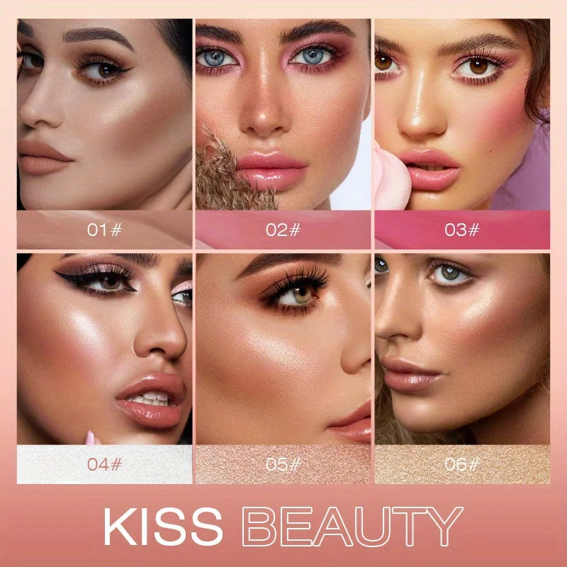 Liquid Powder Blusher And Contour Stick With Cushion Applicator