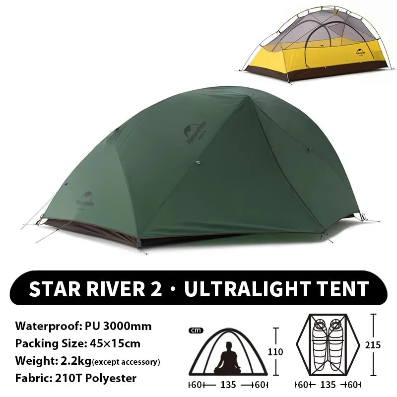 Naturehike Star River Ultralight 2 Person Waterproof Tent
