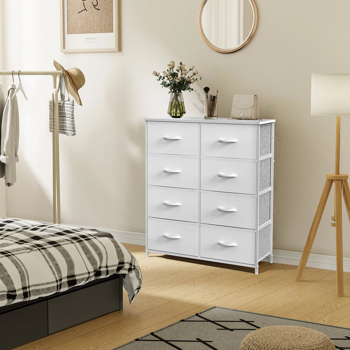 JHK Eight Drawer Fabric Storage Wardrobe With Steel Frame
