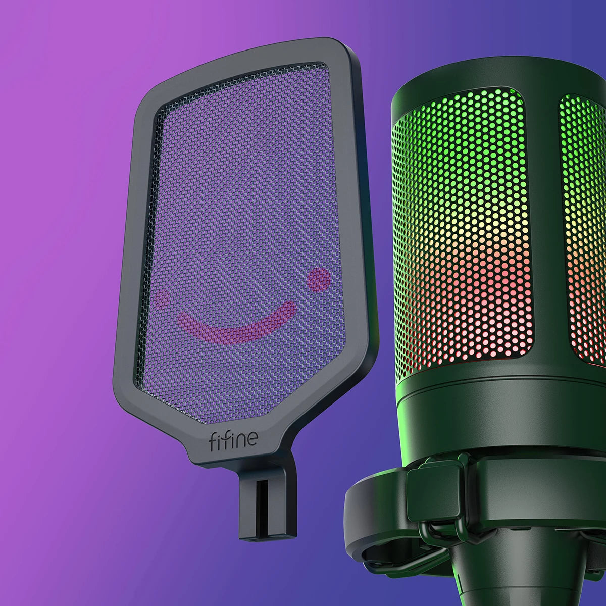 FIFINE AmpliGame USB Gaming Microphone Pop Filter Shock Mount
