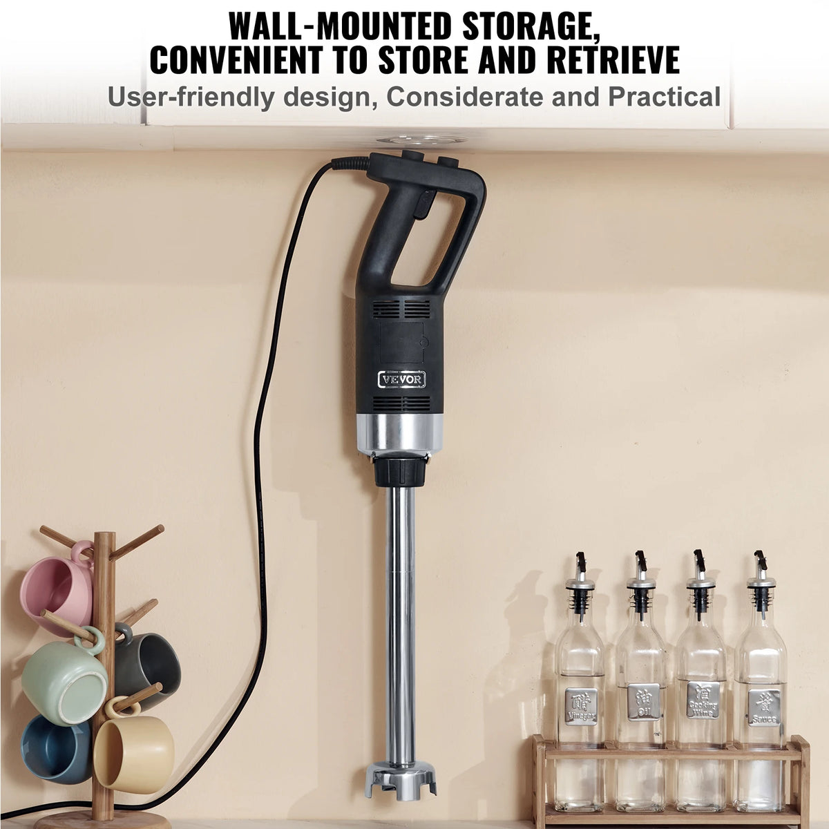Succebuy 500W Immersion Blender Variable Speed Stainless Steel Kitchen Wand