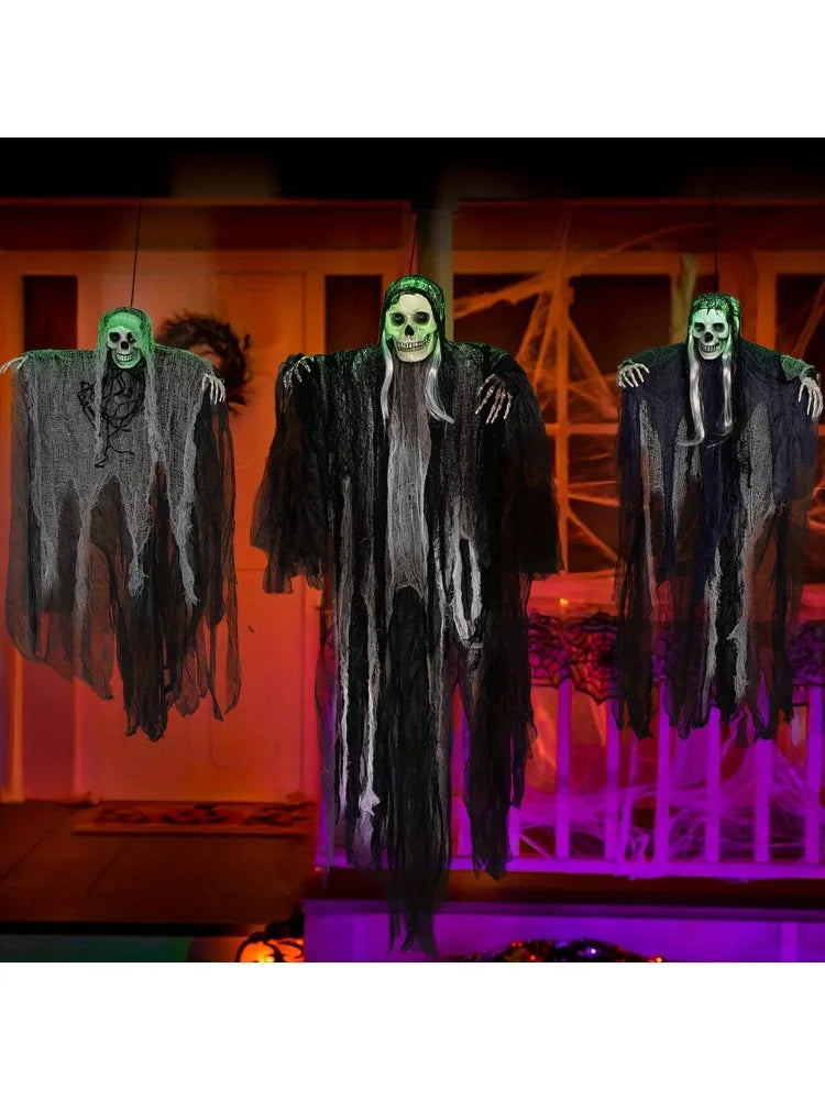 Hanging Halloween Grim Reaper Skeleton Outdoor Decorations