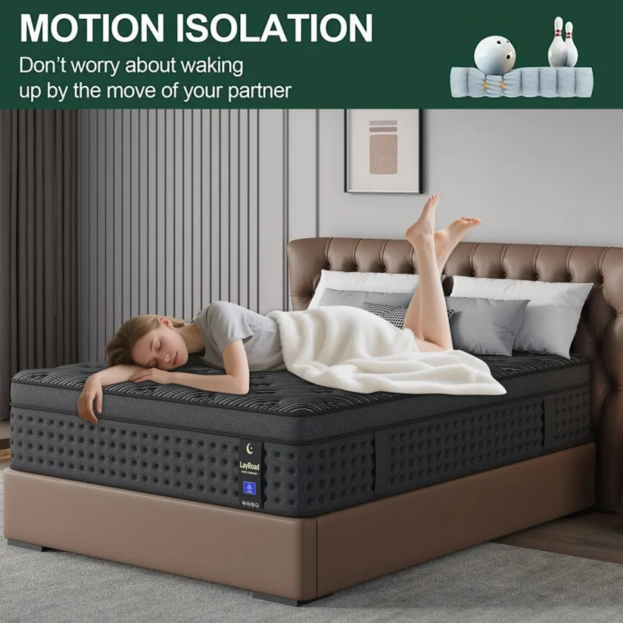 Memory Foam Hybrid Mattress With Pocket Springs Medium Firm Support
