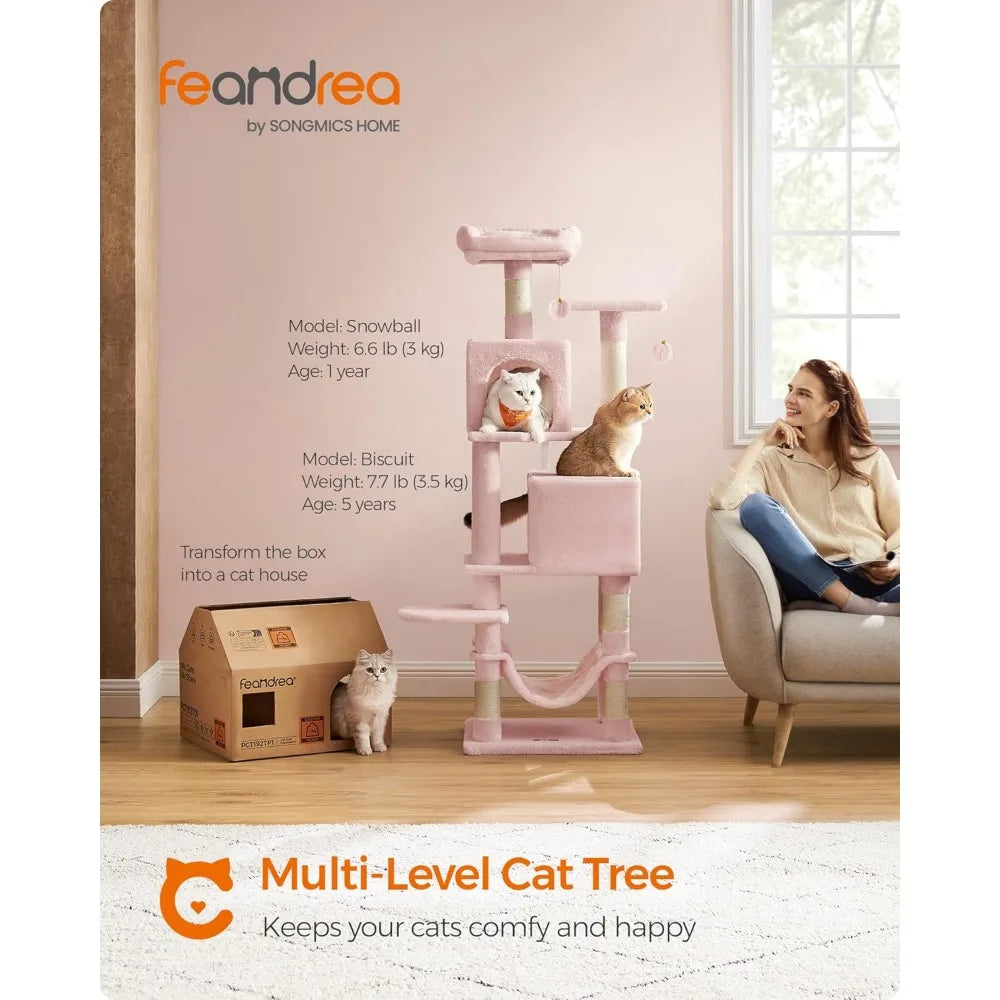 NBVCX Multi Level Cat Tree Condo With Scratching Posts Hammock