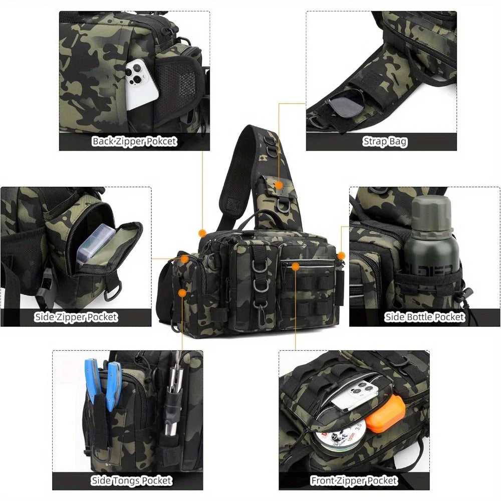 Nylon Fishing Tackle Waist Bag For Camping And Hiking