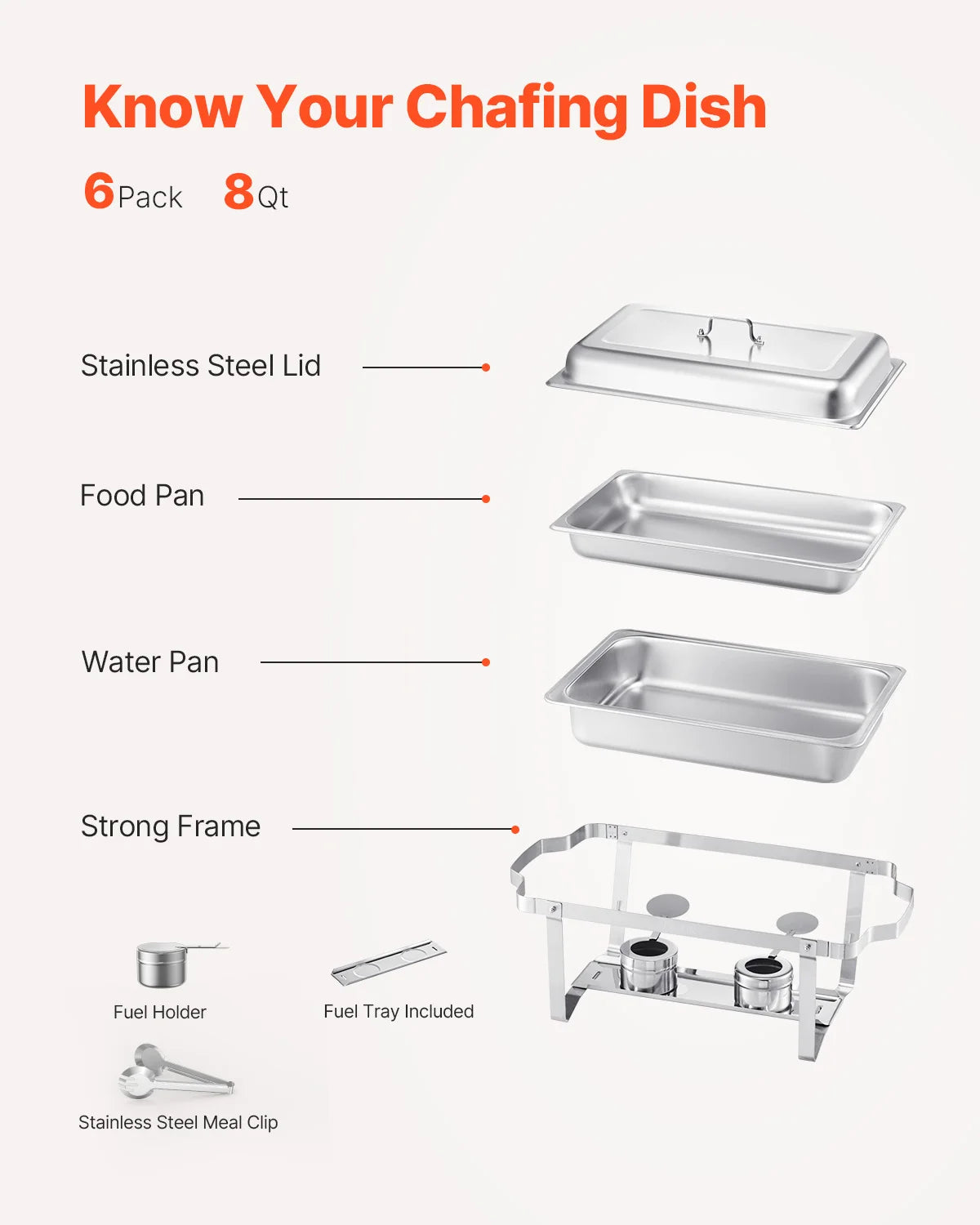 SucceBuy Stainless Steel Chafing Dish Buffet Warmer Set For Parties