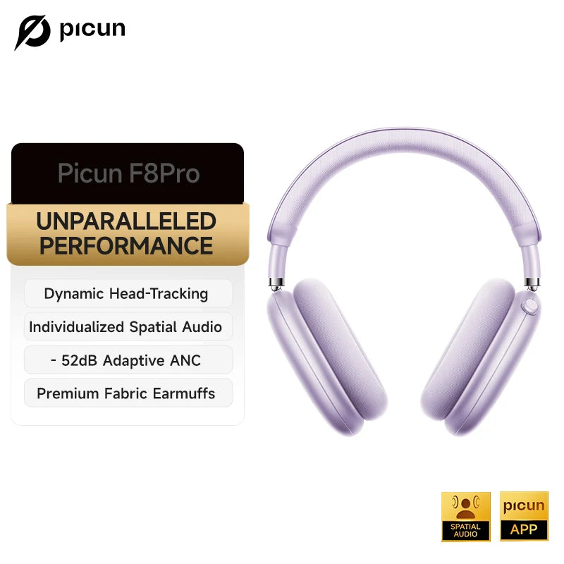Picun F8 Pro Wireless Bluetooth Headphones With Active Noise Cancellation