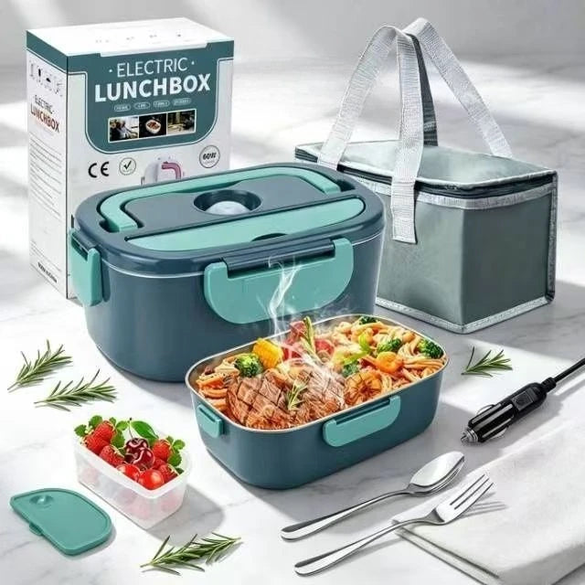 Portable Electric Heating Lunch Box With Stainless Steel Food Warmer