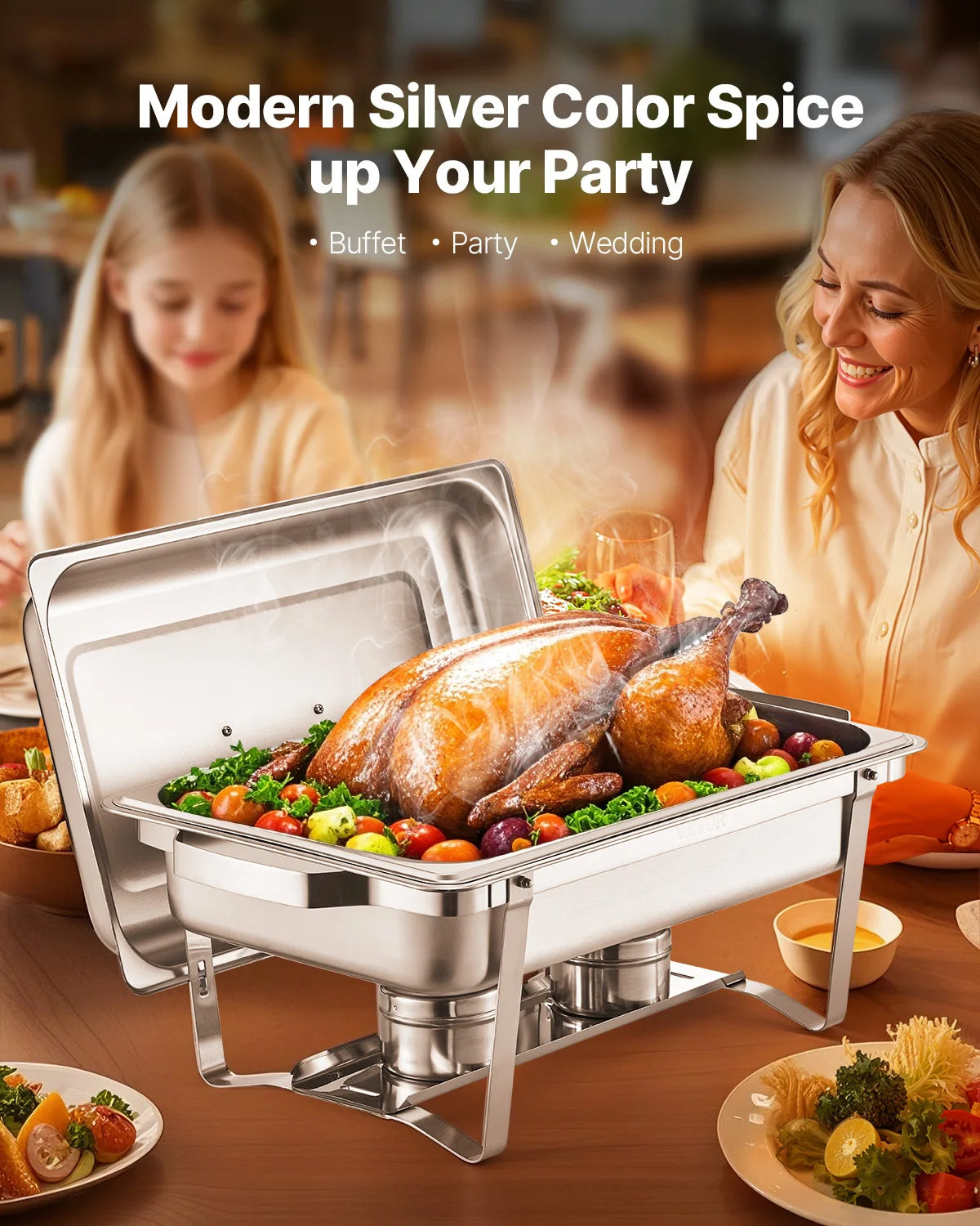 SucceBuy Stainless Steel Chafing Dish Buffet Warmer Set For Parties