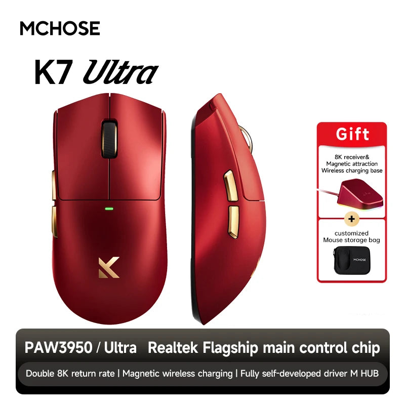 MCHOSE K7 Ultra 8K Polling Rate Wireless Gaming Mouse