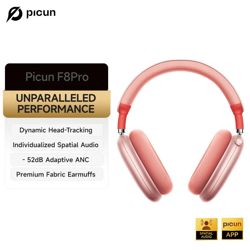 Picun F8 Pro Wireless Bluetooth Headphones With Active Noise Cancellation