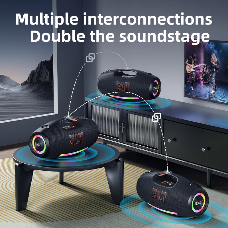 Zealot 250W Waterproof Portable Outdoor Bluetooth Speaker