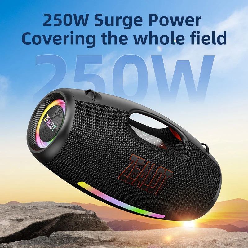 Zealot 250W Waterproof Portable Outdoor Bluetooth Speaker