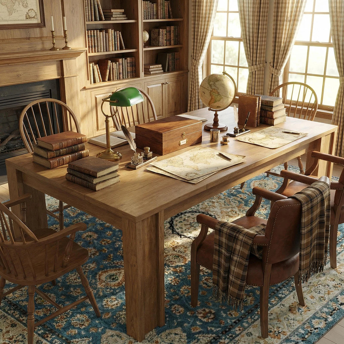 HiMiss Farmhouse Dining Table Heavy Duty Wood Kitchen Table