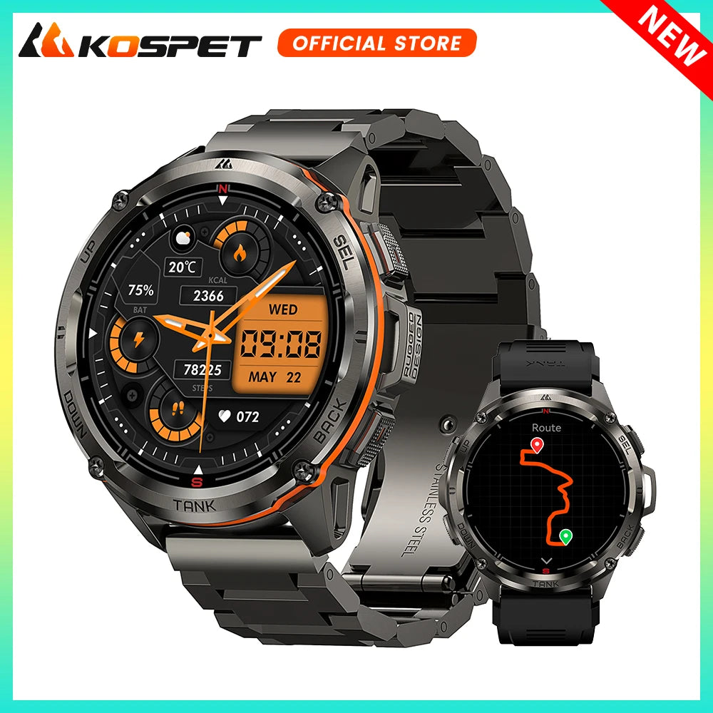 KOSPET TANK T3 Ultra GPS Rugged AMOLED Smart Watch For Men