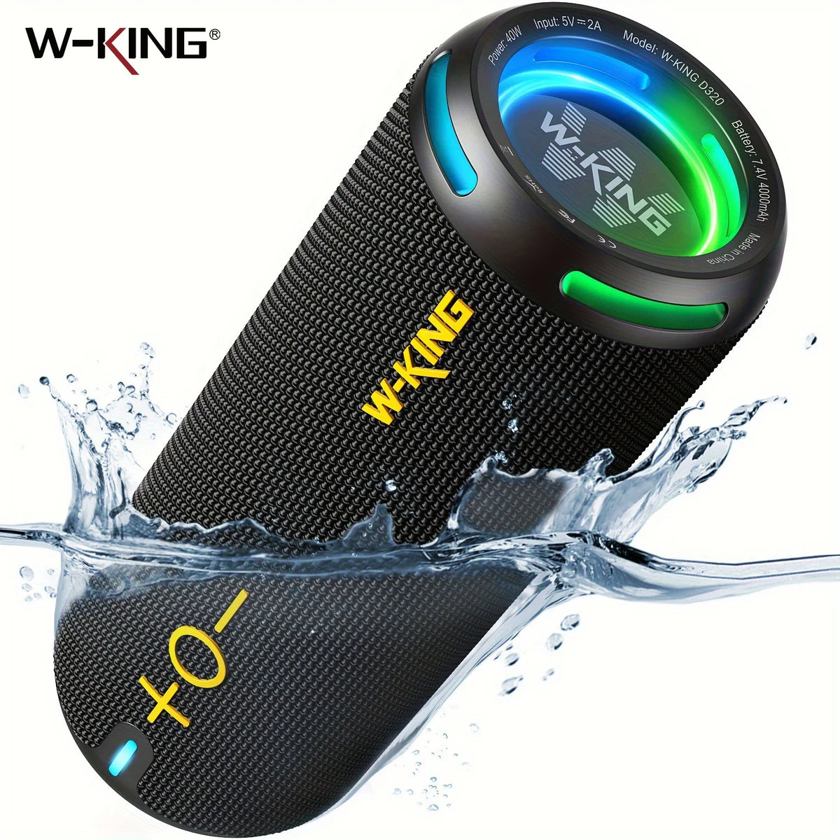 W-King 40W Bluetooth Waterproof Portable Speaker With App Control