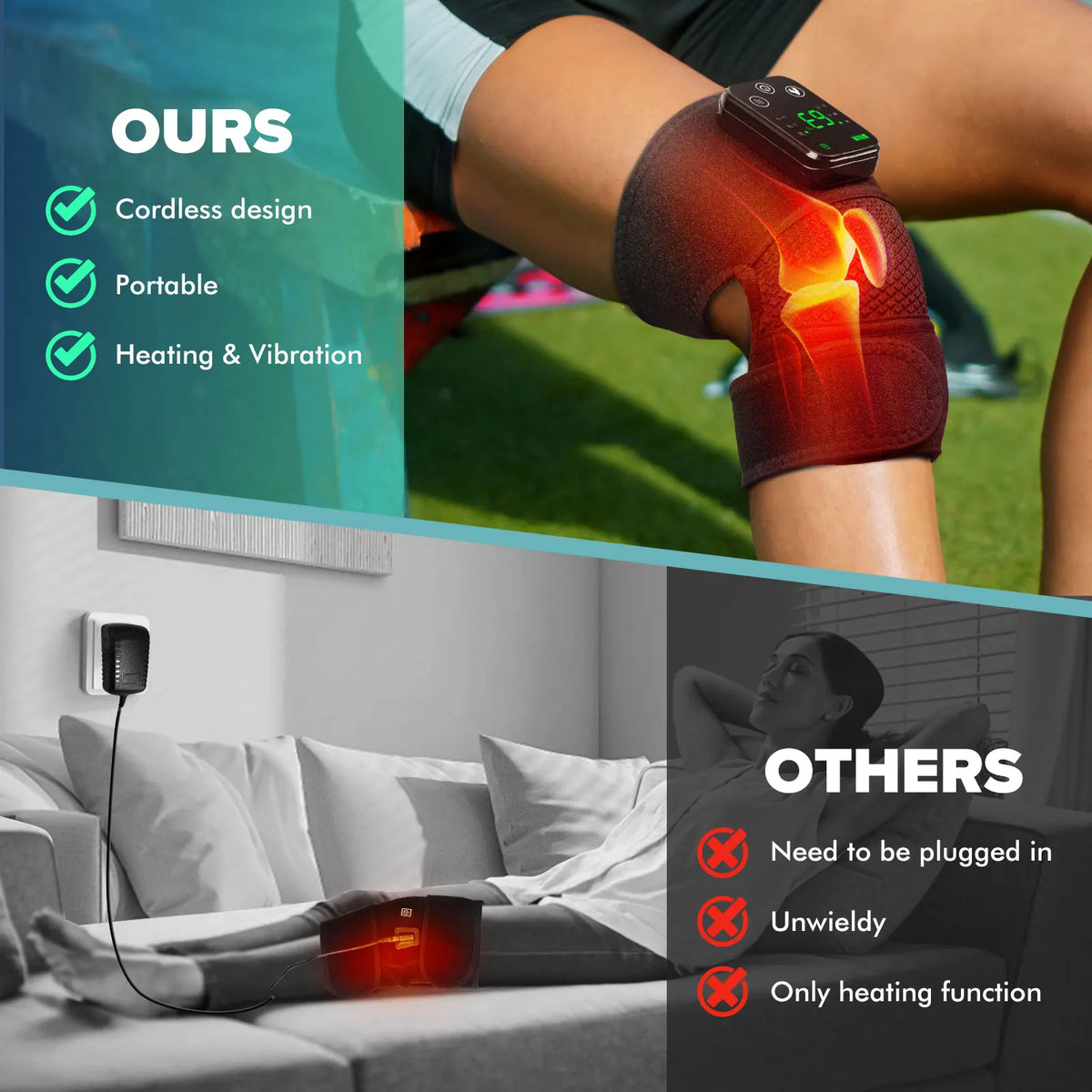 Electric Heating Knee And Neck Massager With Vibration Therapy