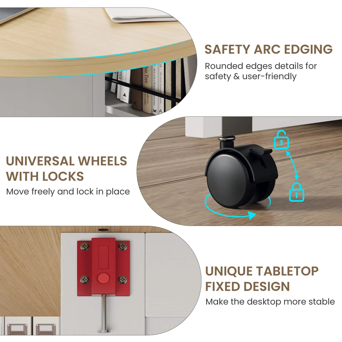 HiMISS Folding Dining Table With Wine Rack Drawer And Casters