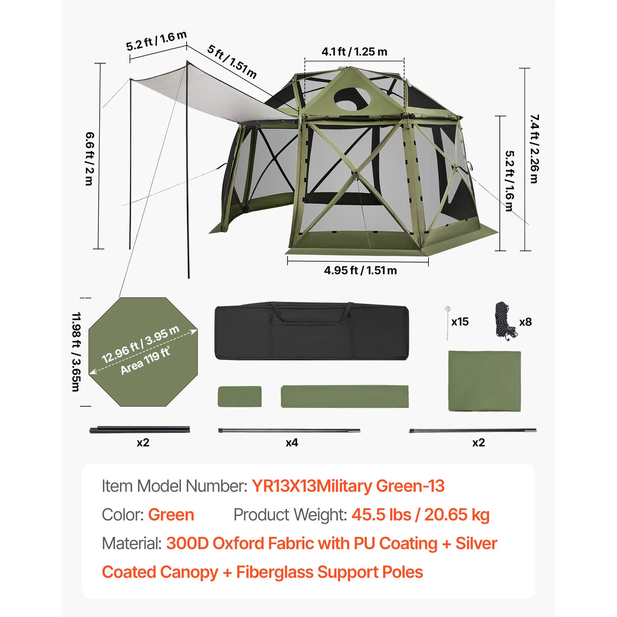SucceBuy Quick Set Pop Up Screen Gazebo Camping Canopy