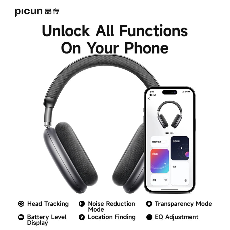 Picun F8 Pro Wireless Bluetooth Headphones With Active Noise Cancellation