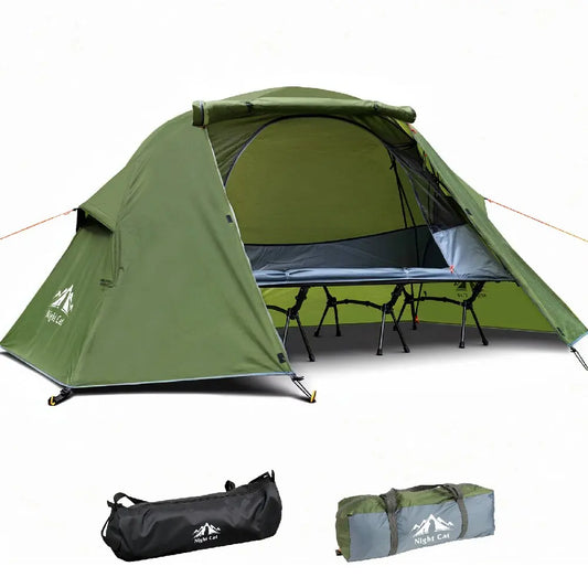 Night Cat Waterproof Portable Elevated Camping Cot Tent Kit