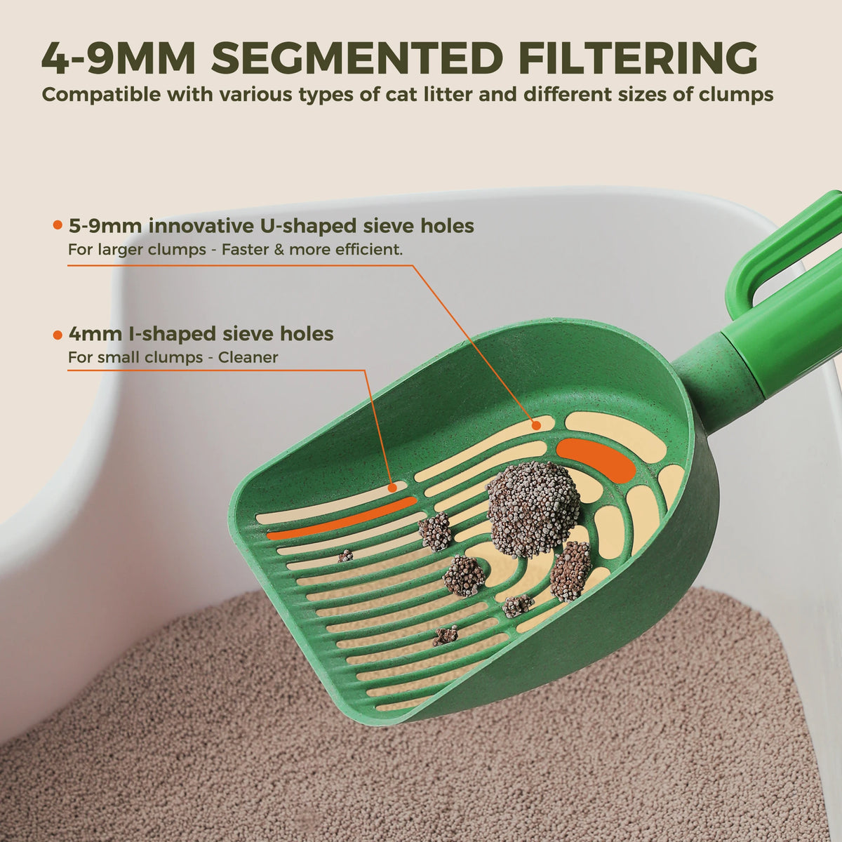 Premium Cat Litter Scooper With Holder And Replaceable Shovel